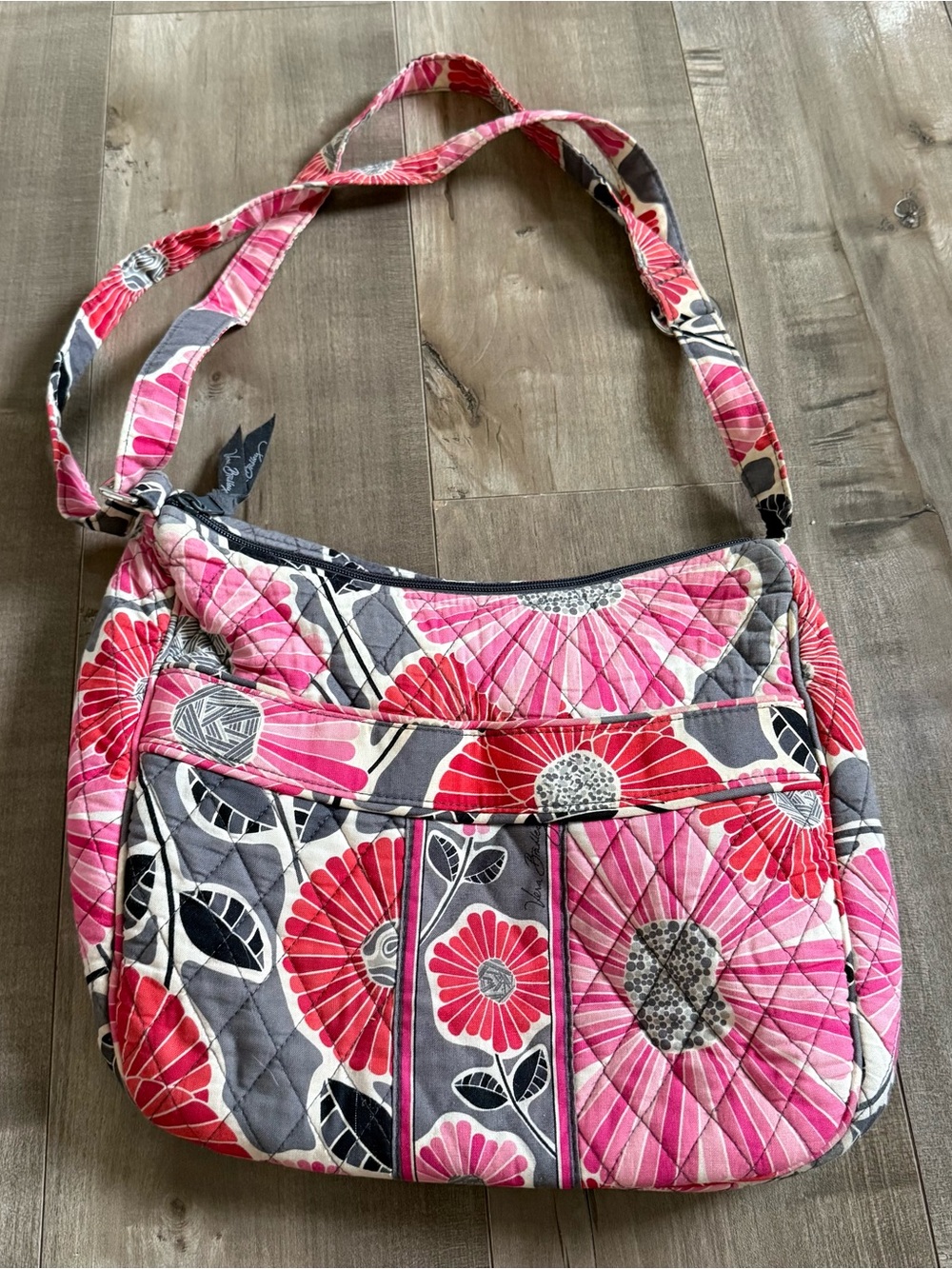 Vera Bradley Cherry Blossom Crossbody Bag Purse Adjustable Quilted Floral Cotton